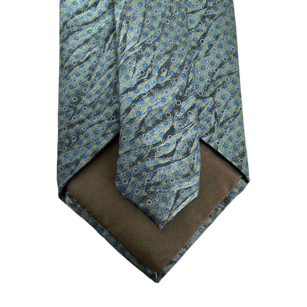 Stafford Men's Designer Teal Geometric Dot Novelty Neck Tie 100% Silk Italy